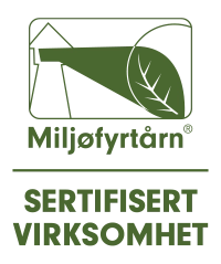 Miljøfyrtårn-virksomhed Sertifisert,